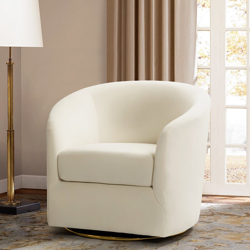 Etta Avenue™ Holden Upholstered Swivel Barrel Chair & Reviews | Wayfair