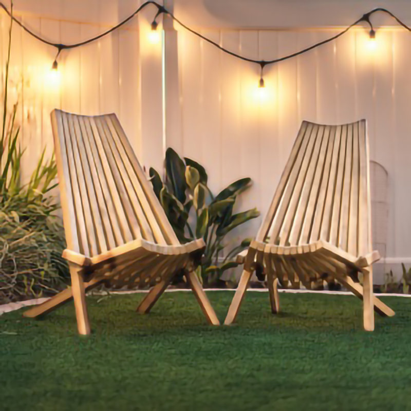 Chaise de patio en bois massif Bronzavia