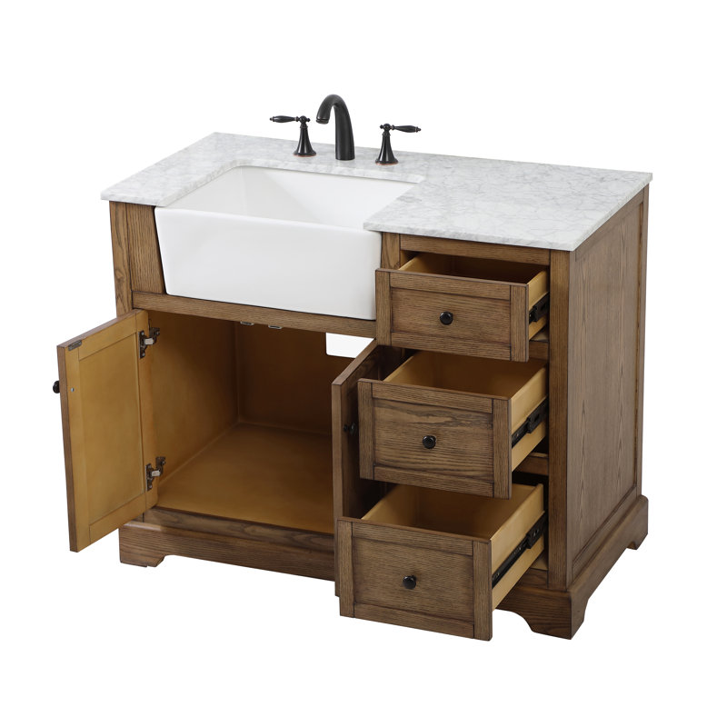 Ensemble de meuble-lavabo simple 42 po Pardue, Bois flottant