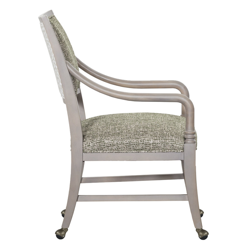 Big Sur Solid Wood Arm Chair with 4 Casters, 9953 Mink, Hazelnut