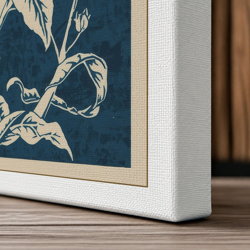 Study in Cream Botanical 1 Piece Wrapped Canvas Wall Art, 18x12 - 45.7 x 30.5 cm, White Border