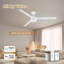 Ventilateur de plafond intelligent à 3 pales intérieur / extérieur avec lumière DEL, télécommande et contrôle WiFi / Alexa, moteur à courant continu silencieux, à intensité variable, pales réversibles-112578525-112578526