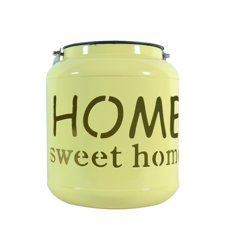 8'' Off-White Aluminum Solar Powered Outdoor Lantern