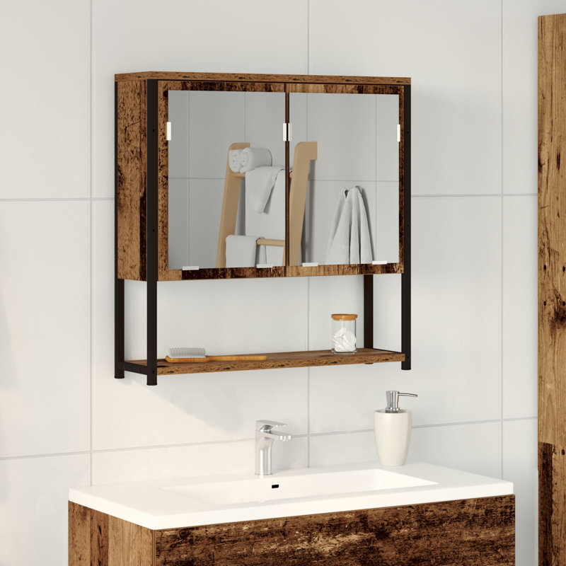 W H Medicine Cabinet Mirror, Weathered