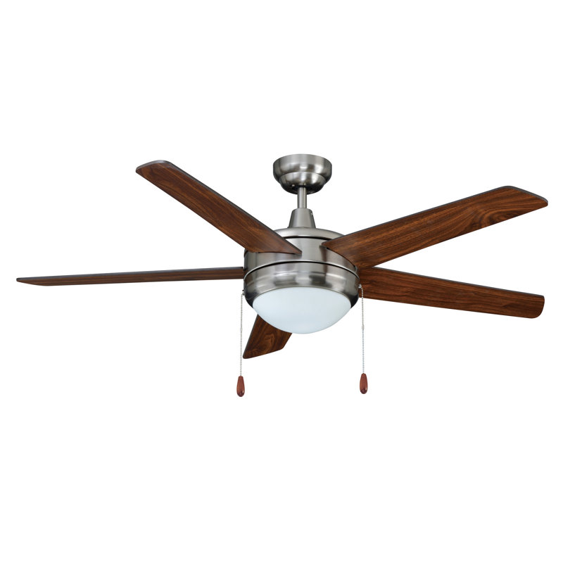 Mirage IV 52"5-Blade Indoor Ceiling Fan, Oil Rubbed Bronze, Brown Wood