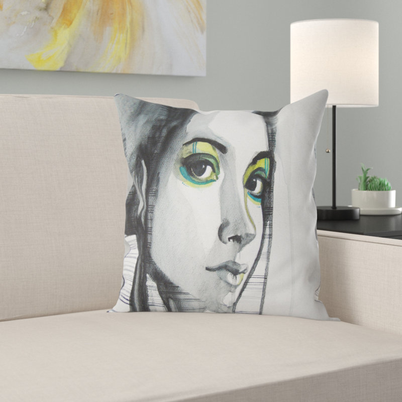  Coussin abstrait, 16 po x 1 po, Coussin décoratif