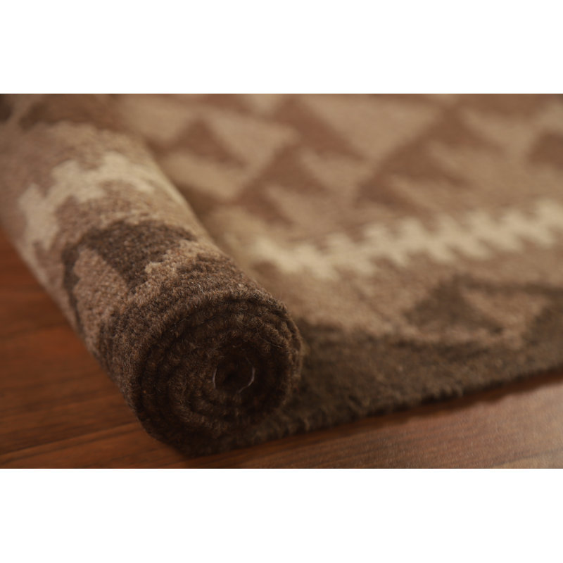 Tapis oriental brun en laine tissé à plat à la main 3 pi 2 po x 5 pi Oriental
