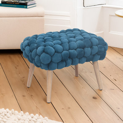 Aciel 56cm Wide Velvet Tufted Rectangle Geometric Shapes Footstool Ottoman