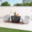 Ensemble de foyer d'extérieur avec 2 chaises longues effet bois et table polyvalente - Collection Modern Rustic Patio