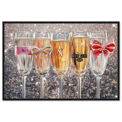 Champagne Glasses Glitz Canvas by Art Remedy