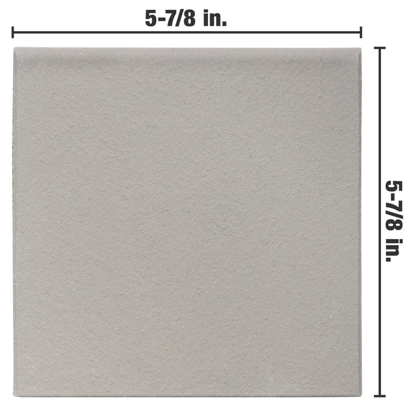 Quarry 6" x 6" Ceramic Bullnose Tile Trim in Gray