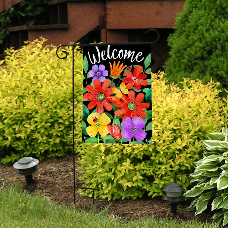 Drapeau de jardin Whimsy Flowers Spring