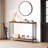 41.5" Rustic Brown Narrow Console Table for Behind Couch Industrial Sofa Table with Wood Shelf and Metal X-Frame Entryway Hallway Table with Storage Shelf for Living Room Foyer