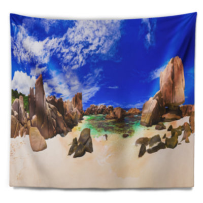 Photographie plage tropicale à la tapisserie des seychelles Landscape