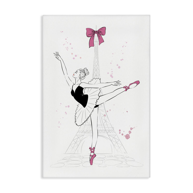 Ballerina & Eiffel Tower Canvas Wall Art by Martina Pavlova, 45" H x 30" W
