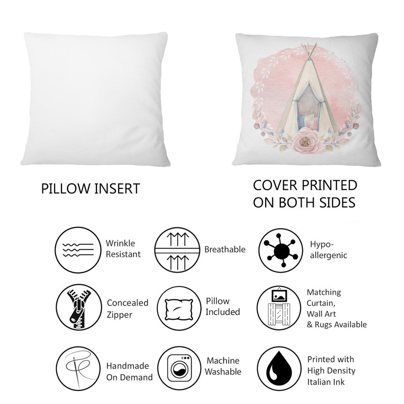 Coussin Kids Kids Boho Wigwam In Pink