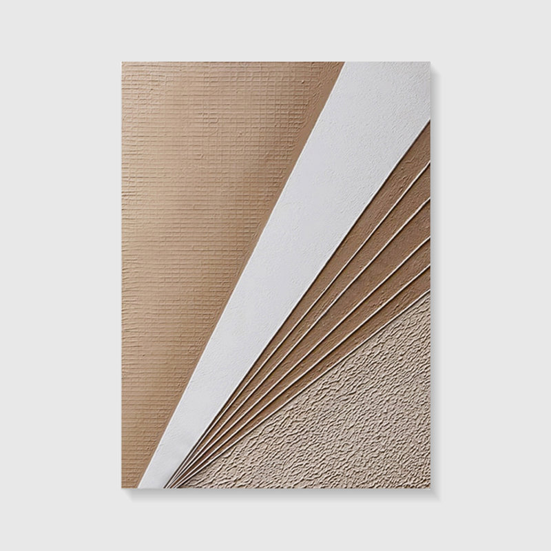 Art mural vertical en relief texturé taupe chaud pour le salon, H 35,43 po x l 23,62 po