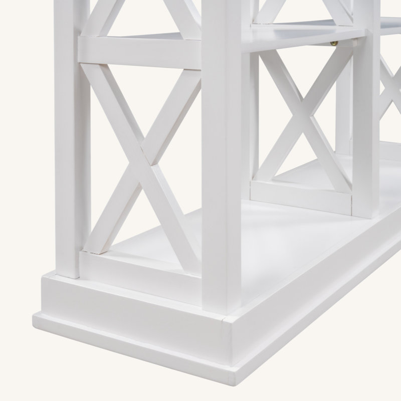 Nellis 46.5'' Console,Entry table,Hoyer table with 3-tiers open storage shelves, White