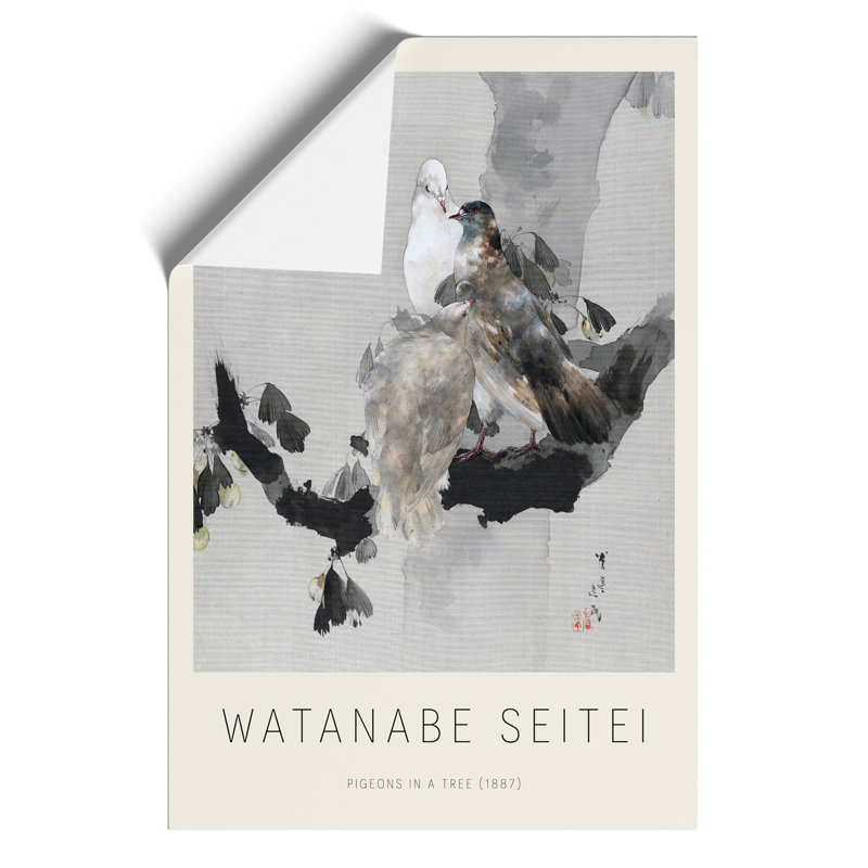 Pigeons in a Tree Print by Watanabe Seitei - Frameless Print, 59cm H x 42cm W x 0.1cm D