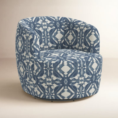 Mina Cotton Swivel Barrel Chair