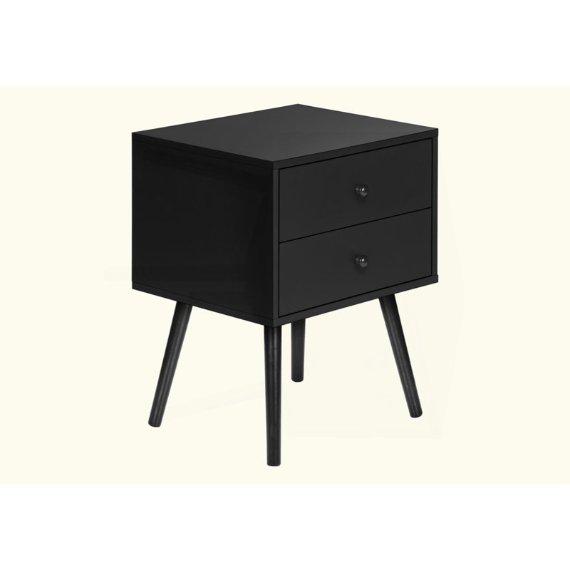 Table d'appoint, chambre à coucher, bout, salon, table de chevet, table d'appoint, tiroir de rangement, Noir
