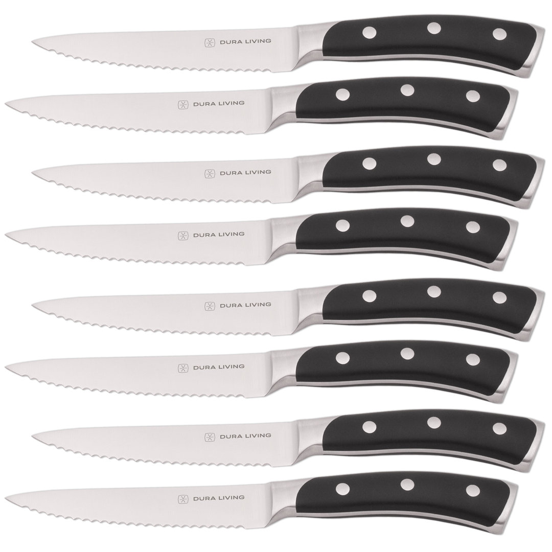 Dura Living Elite 8 Piece Forged Stainless Steel Steak Knife Set (Set of 8) Dura Living Handle 