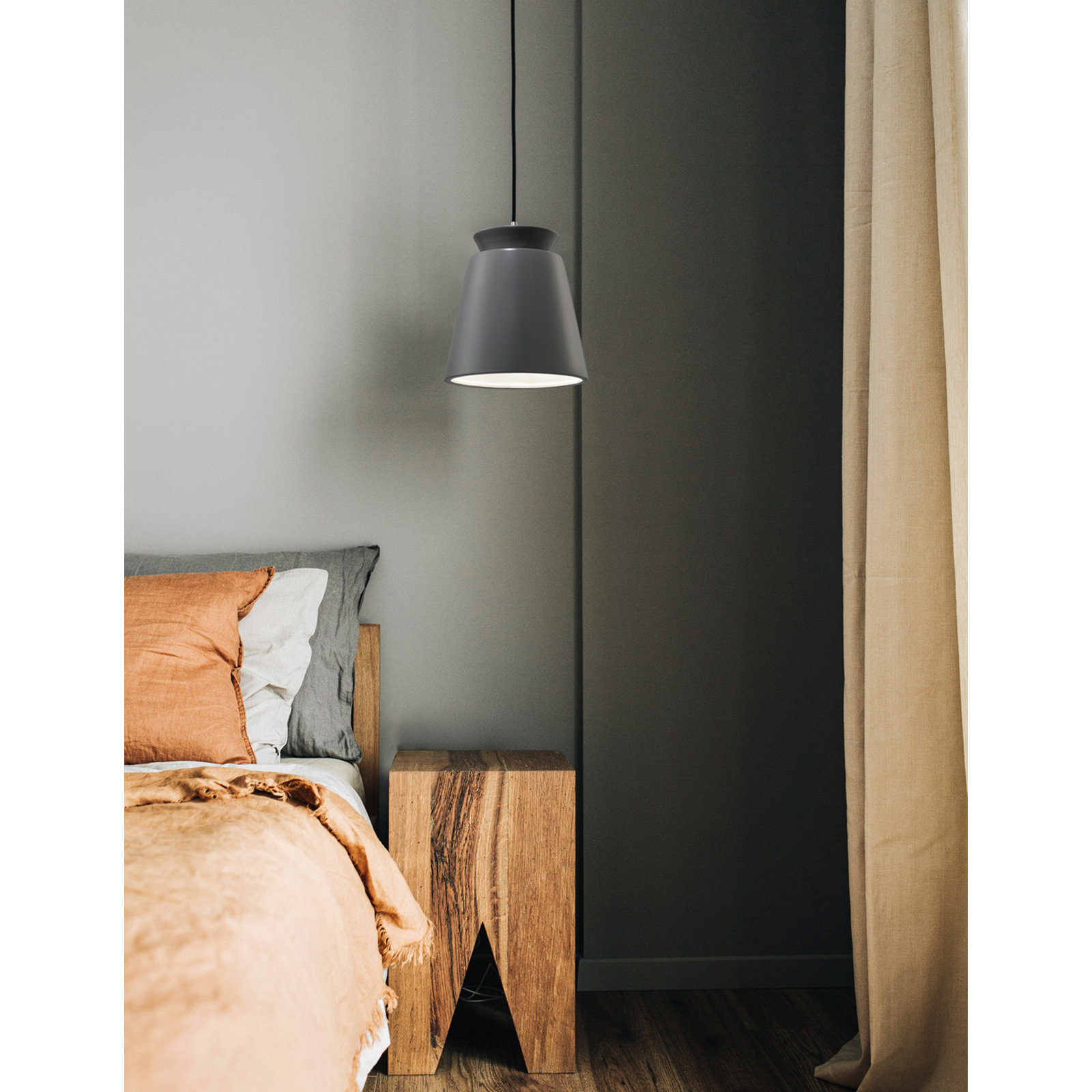 Logan 1 - Light Single Cone Pendant, Brushed Nickel, Pewter Green, Incandescent (Not Included)