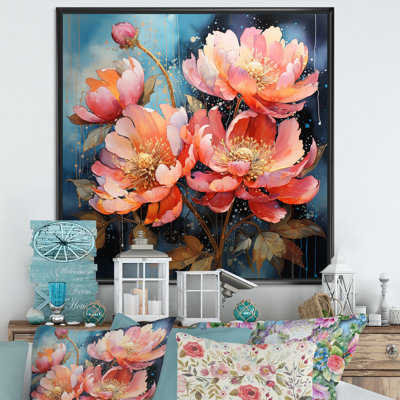 " Peach Garden Of Peony Delights I "