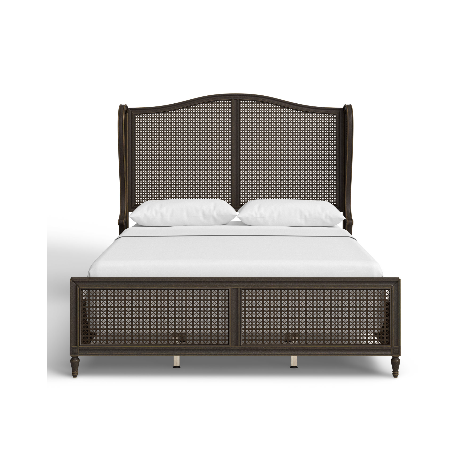 Gia Wingback Bed, Queen, Oiled Bronze