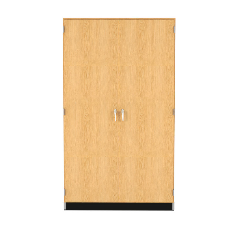 Armoire de classe 6 compartiments avec bacs, Chêne