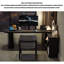 Bureau en L noir avec armoire de rangement en bois massif-1343118595