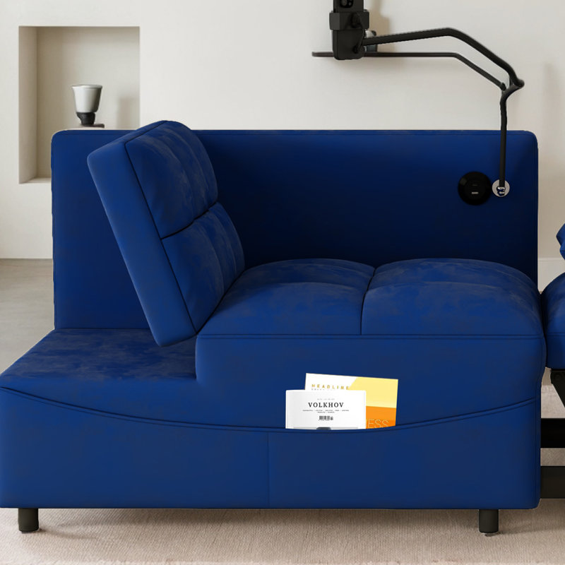 Canapé-lit rembourré convertible 3-en-1, Bleu
