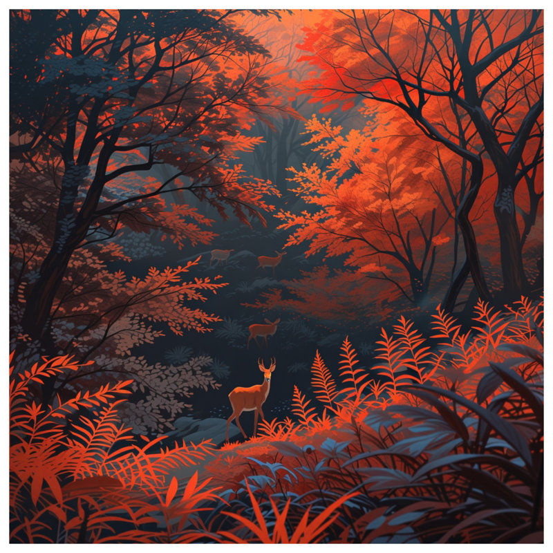 Housses de couette Autumn Forest Deer, Lit simple
