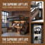 Lit mezzanine en métal avec bureau intégré AVELOR, éclairage DEL et escalier de rangement pour enfants et adolescents, économiseur d'espace multifonctionnel-2107045384-2107045387