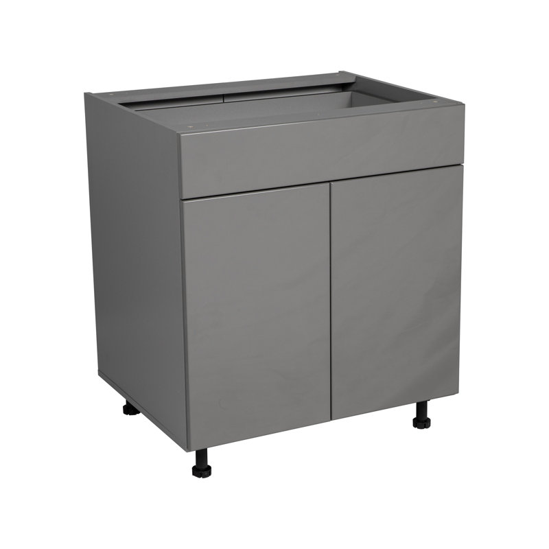 Armoire ouverte standard en panneau de particules H 34,5 po prête à assembler, Gris lustré, H 34,5 po x l 33 po