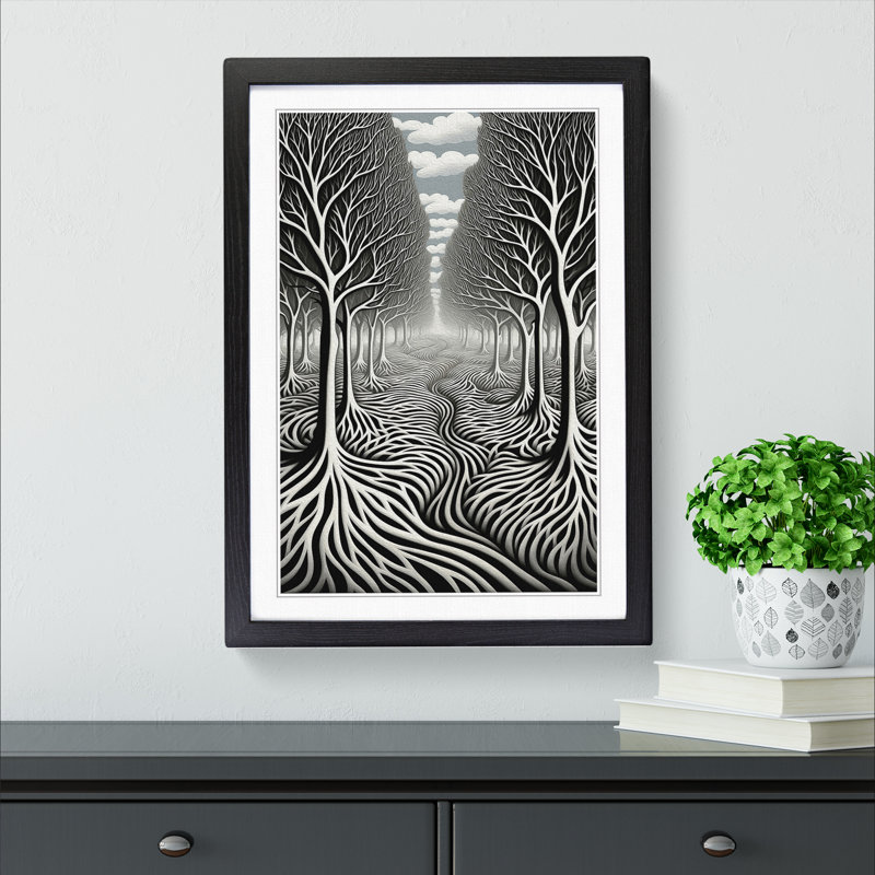 Single Picture Frame Print on Wood, Black Framed, 46cm H x 34cm W