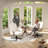 Modern Swivel Accent Chairs Upholstered Fabric Armchairs with Adjustable Height & No-Wheel Base for Living Room Bedroom or Office-1460433826