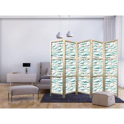 171cm H Solid Wood Folding Room Divider
