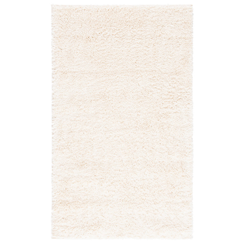 Brittney Performance solid color shag rug, Rectangle 2 pi x 3 pi, Ivory