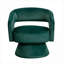 Fauteuil d'appoint pivotant moderne pour adultes, structure en bois massif et revêtement en velours vert