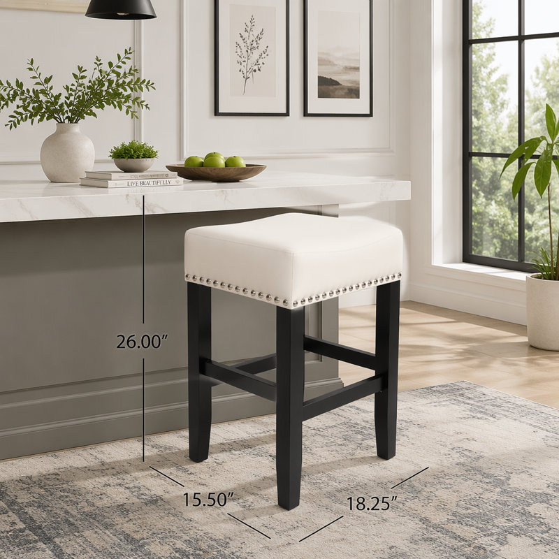 26" Backless Leather Counter Stools
