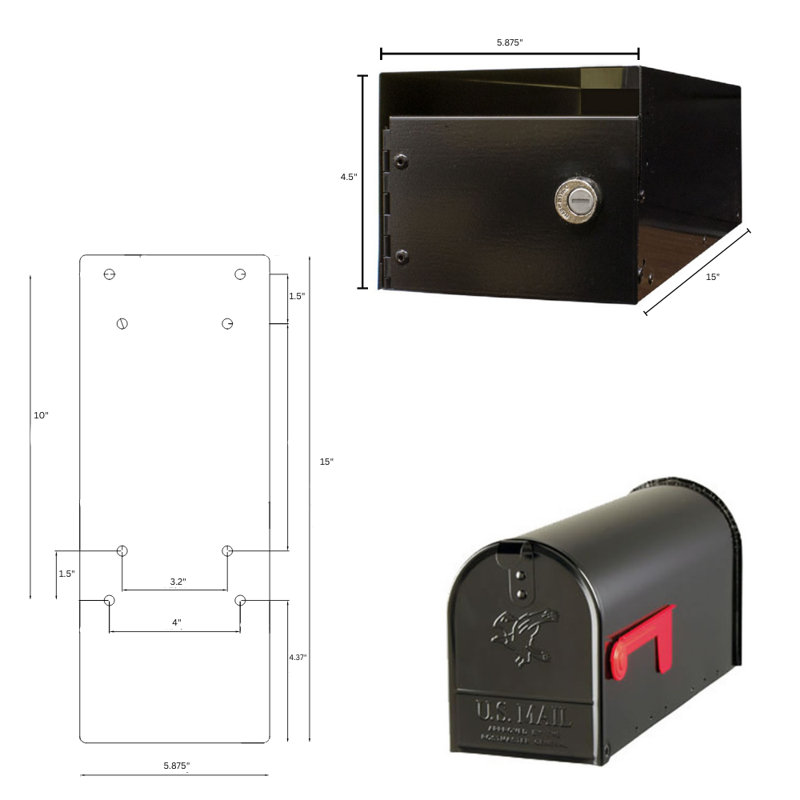 Hanford Mailbox with Post Included, Yes