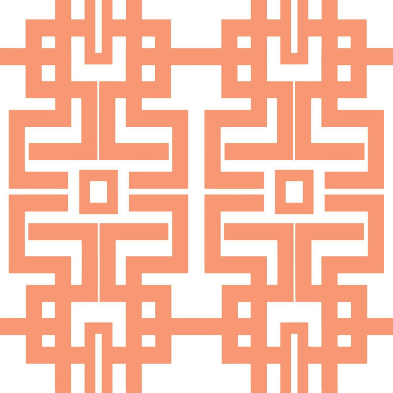 The Blush Label Aztec 10' L x 24" W Wallpaper Roll, Coral, Non-pasted, Faux Grasscloth