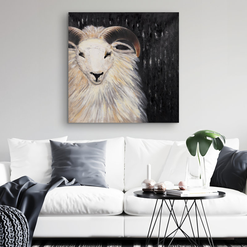 Bushy ram - 32"x32" art on canvas