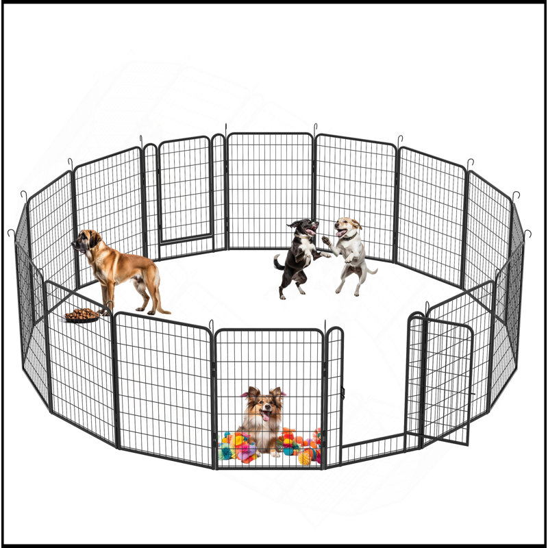16 parc pour enfant en métal robuste avec porte, 39,37 po de clôture pour chien