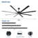 96 Inch Industrial Dc Motor Ceiling Fan, Large Ceiling Fan With 8 Reversible Blades,  5-Speed Remote Control, Home Or Commercial Ceiling Fans For Porch/Garage/Shop, Black