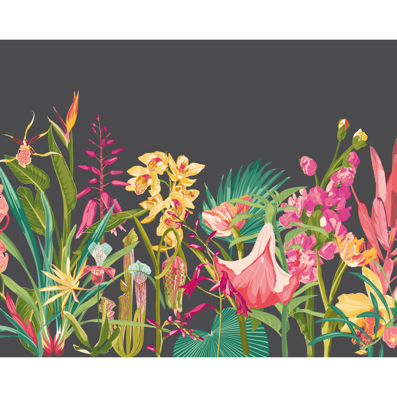 2.4m x 3m Smooth Wallpaper Roll, Black/Yellow