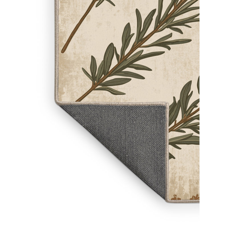 Tapis beige moelleux moelleux au look rustique rustique Calvin Rosemary Country, 7 x 10