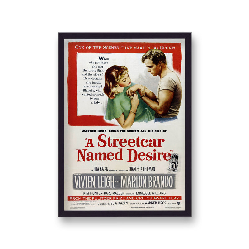 Vintage Movie Marlon Brando A Streetcar Named Desire by Vouvart - Single Picture Frame Print