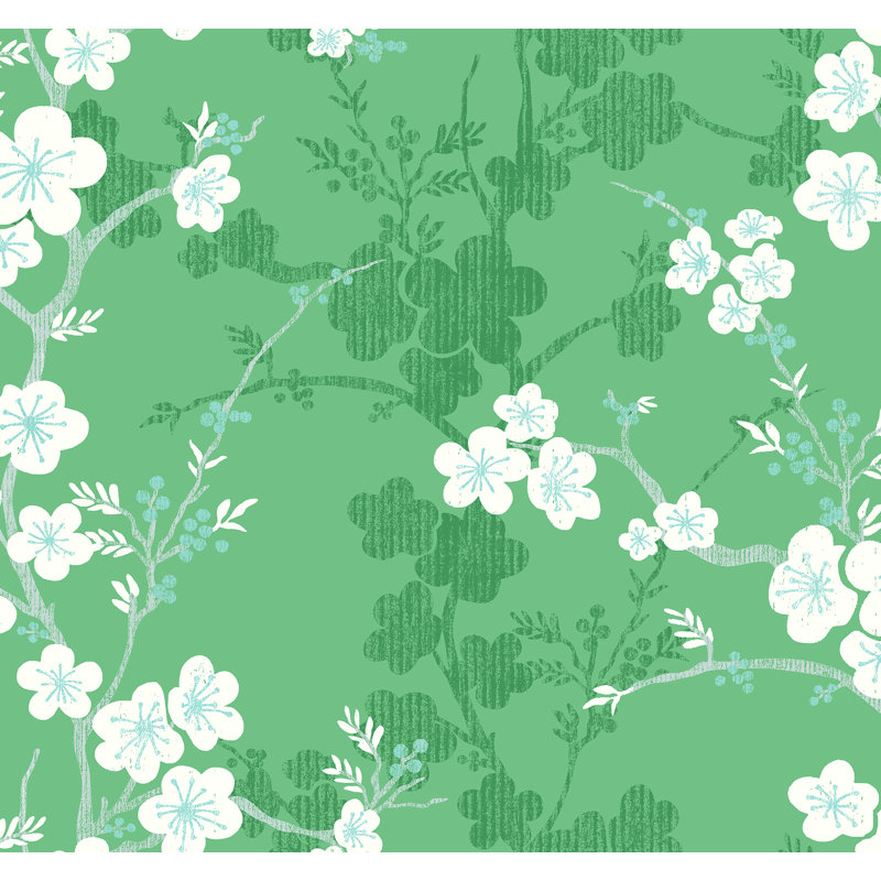 Rouleau de papier peint lisse L 27 pi x l 27 po Nicolette Trail, Vert